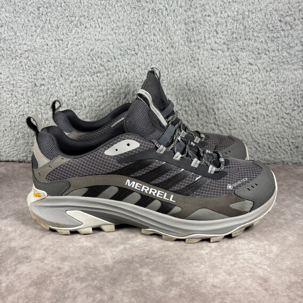 Merrell Hiking Shoes Mens 14W Black Moab Speed GORE-TEX Waterproof Vibram Low